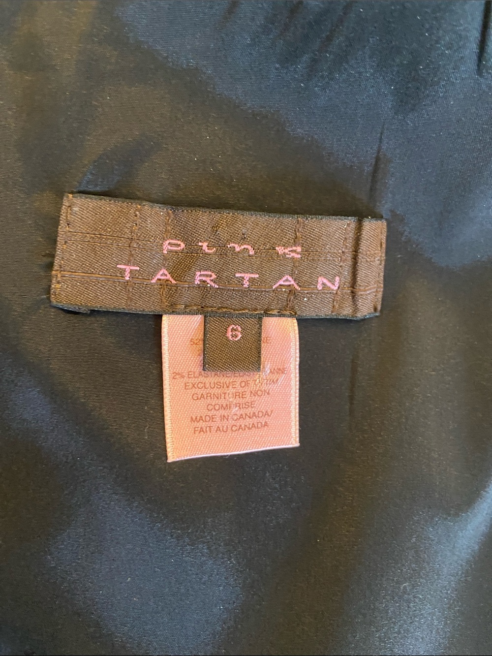 Pink Tartan Gray Tweed Midi Sheath Dress with Tie Neck Detail. Size US6 - Picture 11 of 15